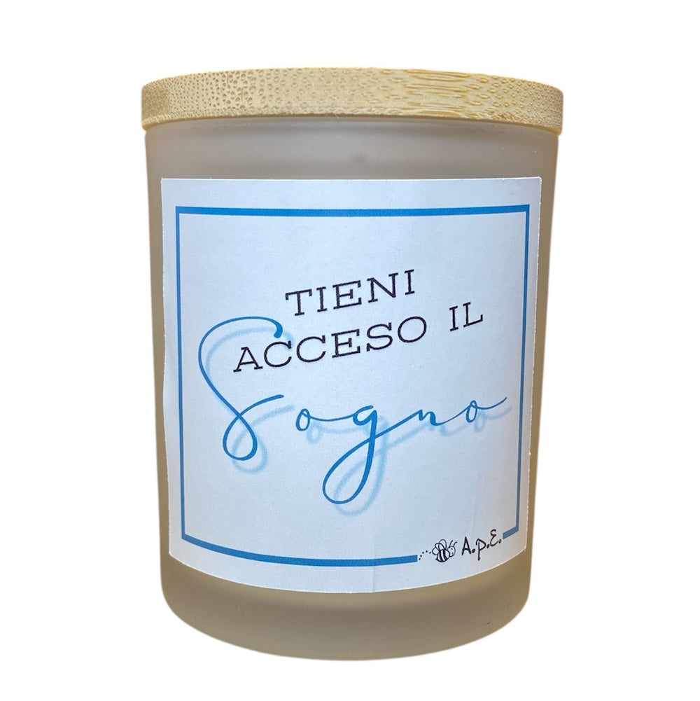 Candela Profumata Tieni Acceso Il Sogno - Tappo Bambù