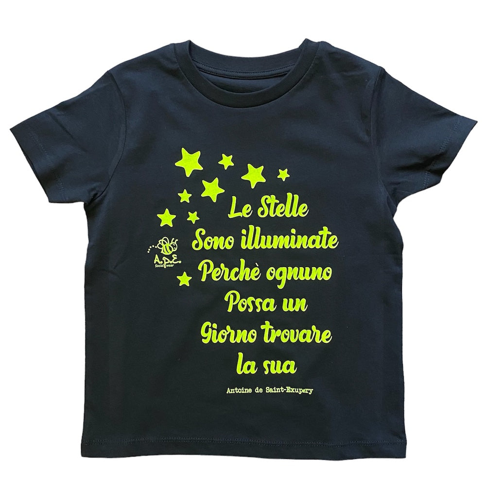 MAGLIETTA BAMBINO "LE STELLE SONO ILLUMINATE PERCHE' OGNUNO POSSA TROVARE LA SUA"