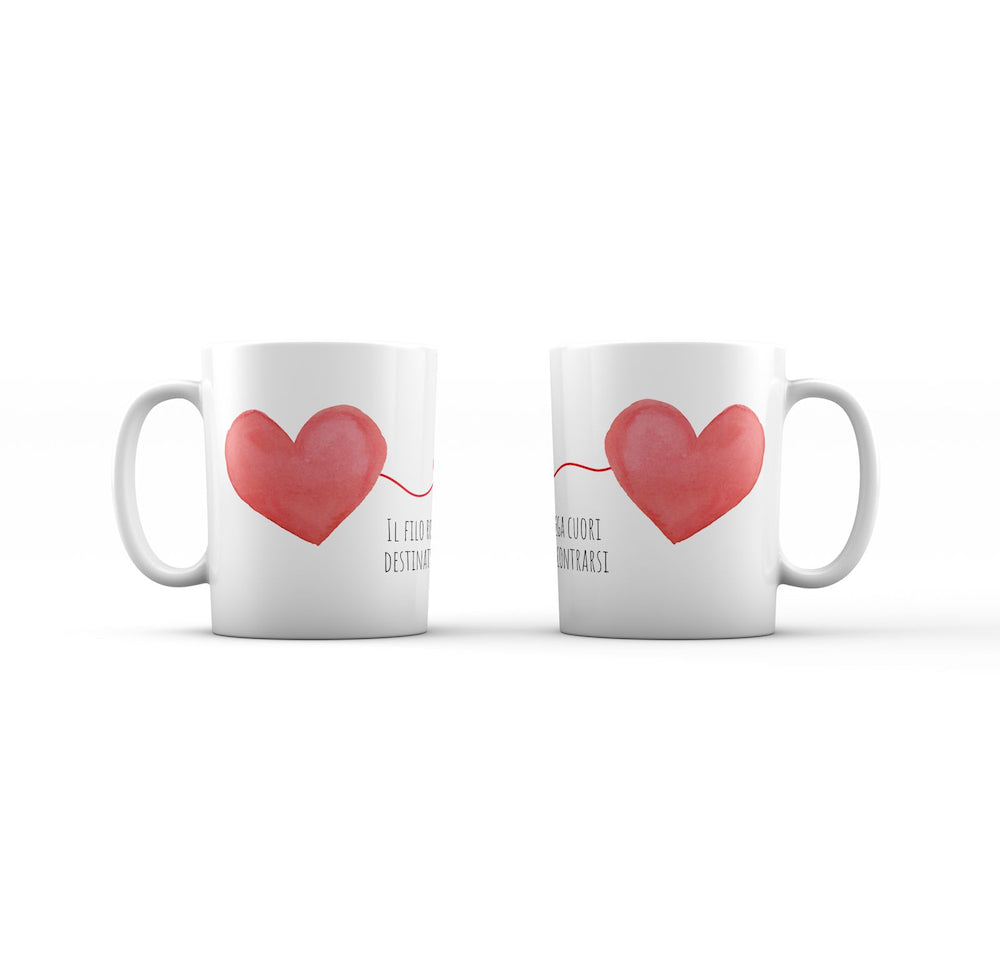 TAZZA "IL FILO ROSSO LEGA CUORI DESTINATI A INCONTRARSI"