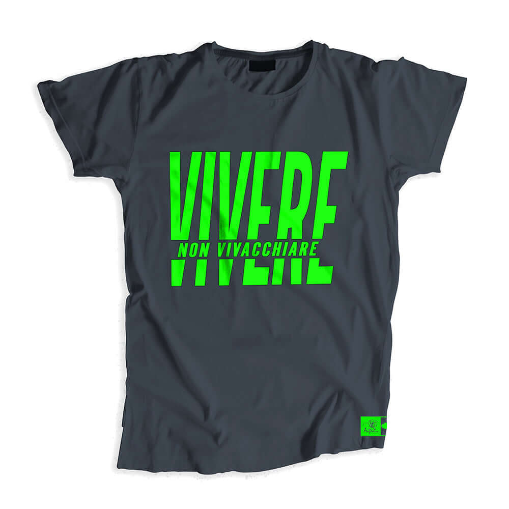 maglietta solidale vivere non vivacchiare frassati verde fluo