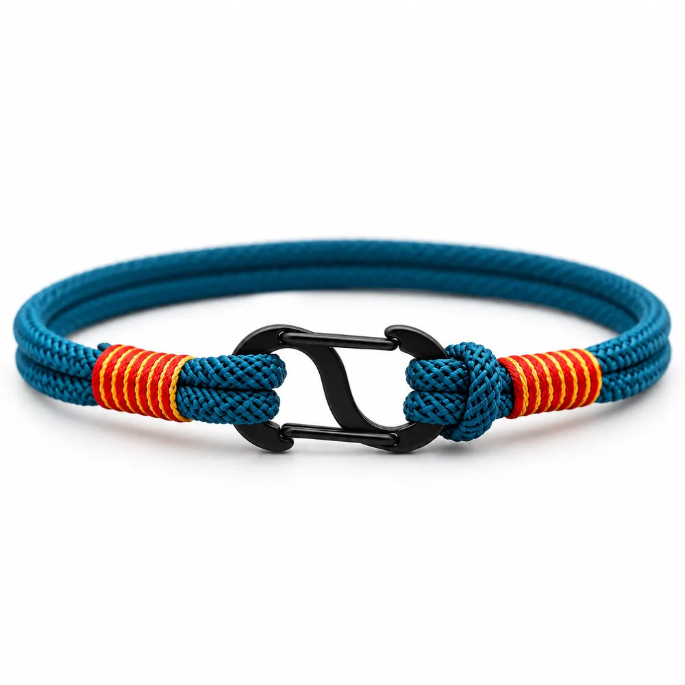 Bracciale uomo Infinito in nylon intrecciato blu
