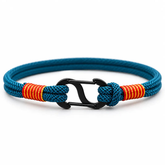 Bracciale uomo Infinito in nylon intrecciato blu