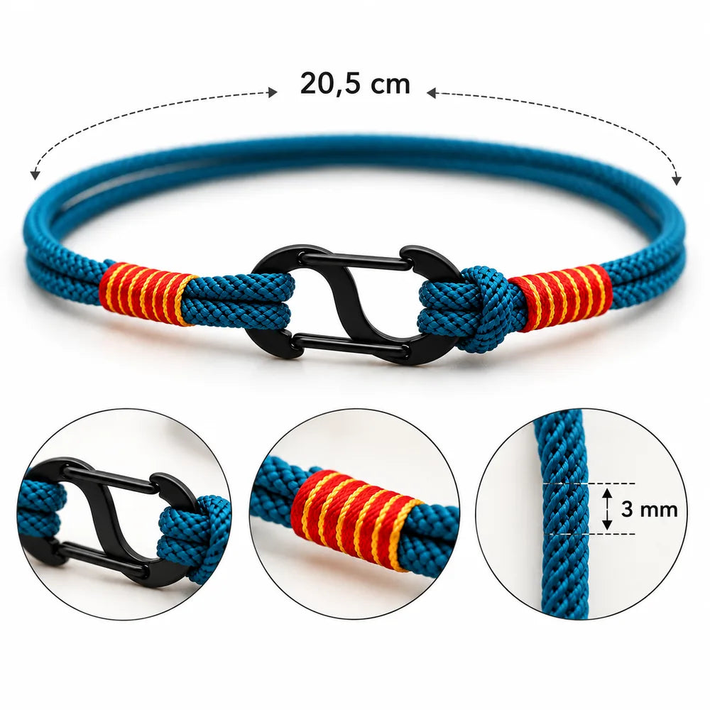 Bracciale uomo Infinito in nylon intrecciato blu