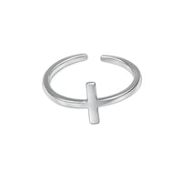 Anello Croce Piena Regolabile in Acciaio Inossidabile