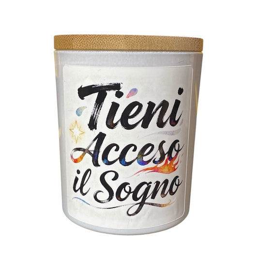 Candela Profumata Tieni Acceso Il Sogno - vetro bianco