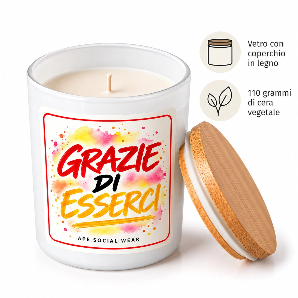 Candela profumata «Grazie di esserci»