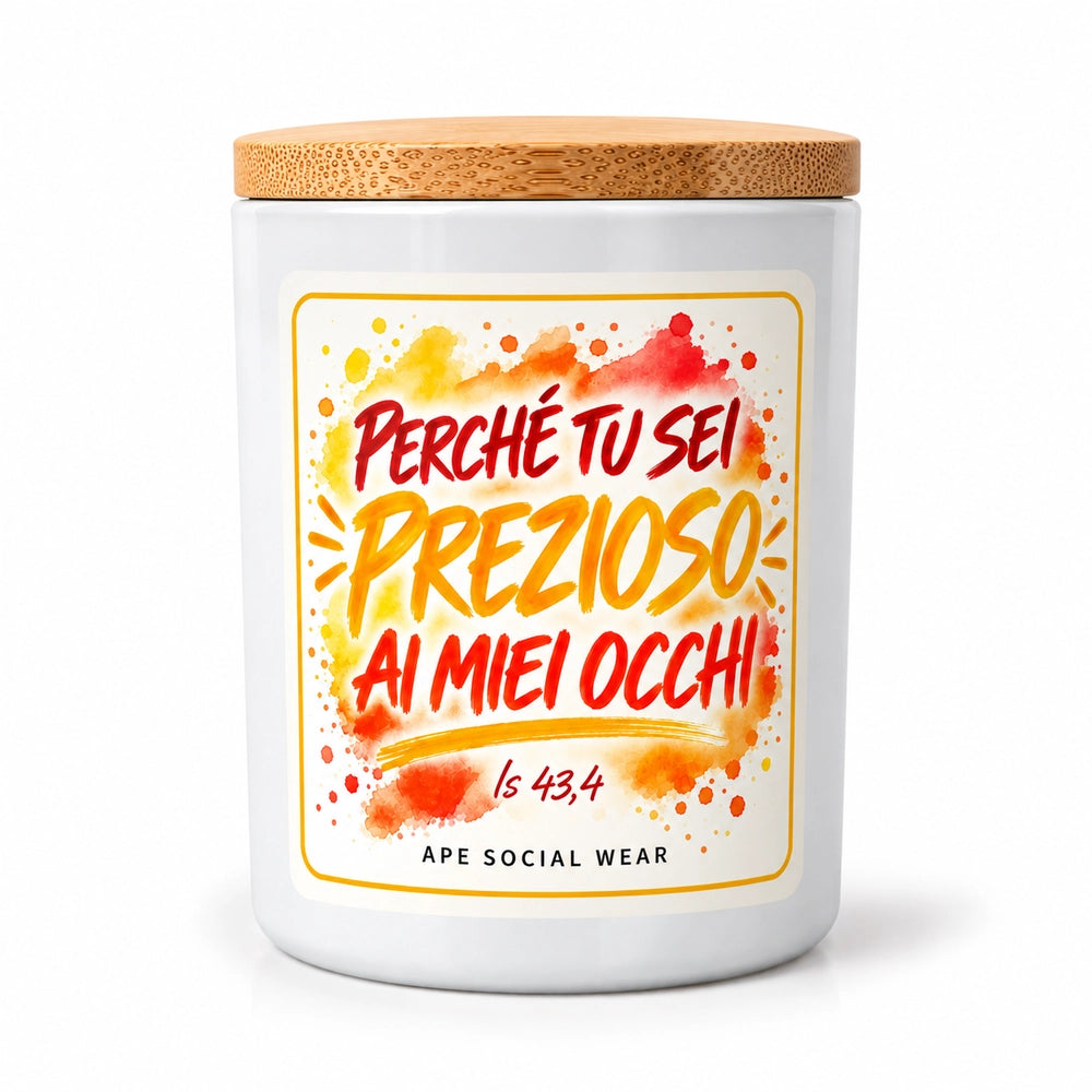 Candela profumata «Perché tu sei prezioso ai miei occhi»
