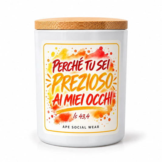 Candela profumata «Perché tu sei prezioso ai miei occhi»