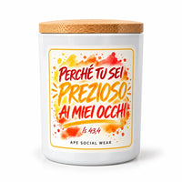 Candela profumata «Perché tu sei prezioso ai miei occhi»