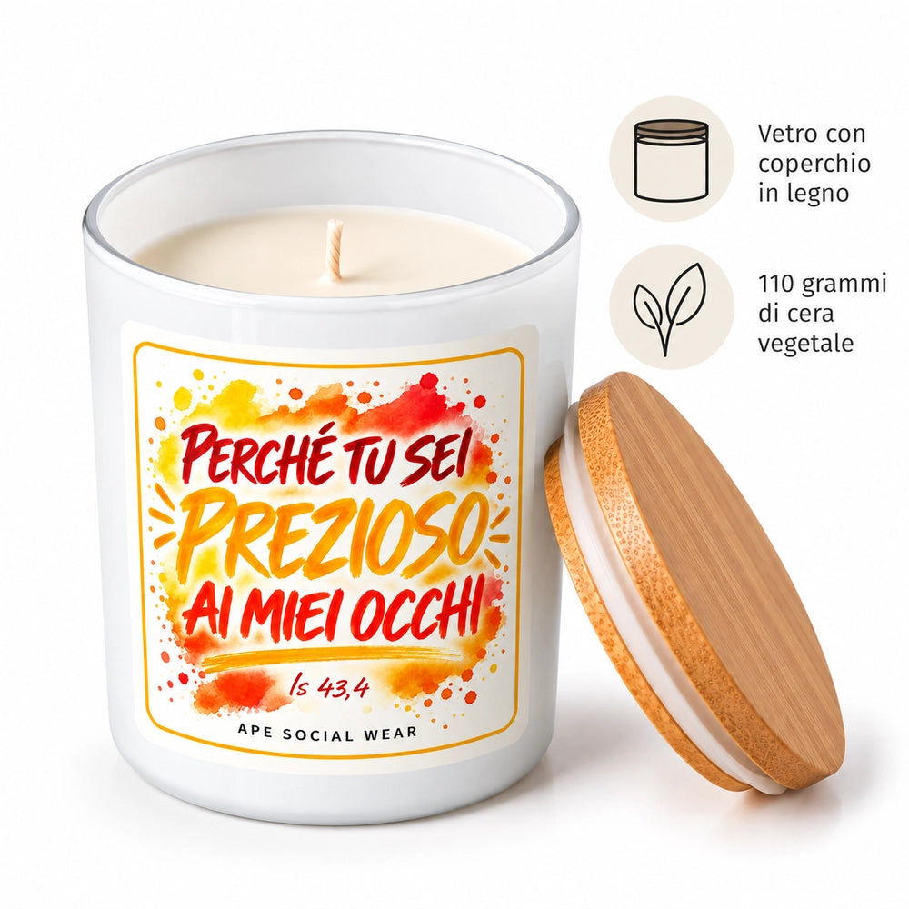 Candela profumata «Perché tu sei prezioso ai miei occhi»