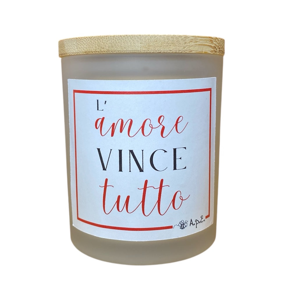 Candela Profumata L'Amore Vince Tutto - Tappo Bambù