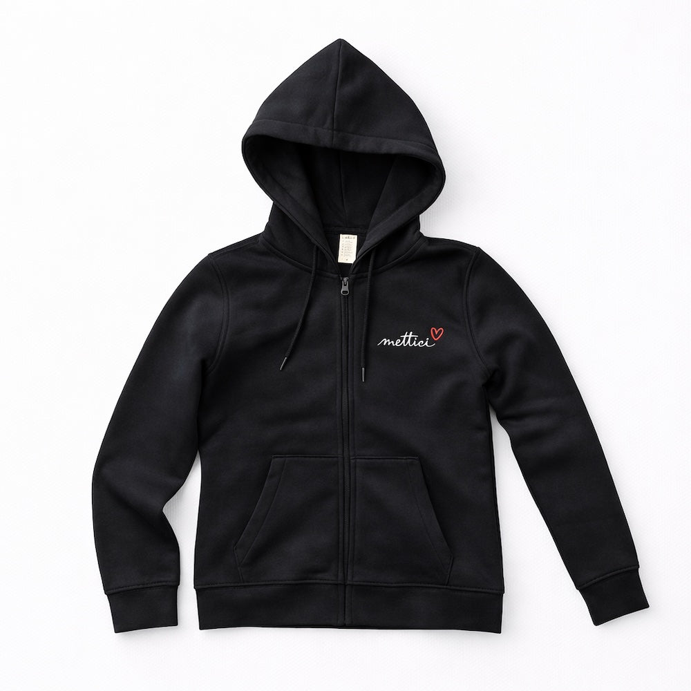 FELPA DONNA CAPPUCCIO e ZIP "mettici cuore"