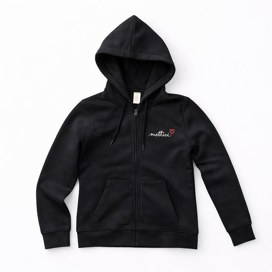 FELPA DONNA CAPPUCCIO e ZIP "mettici cuore"