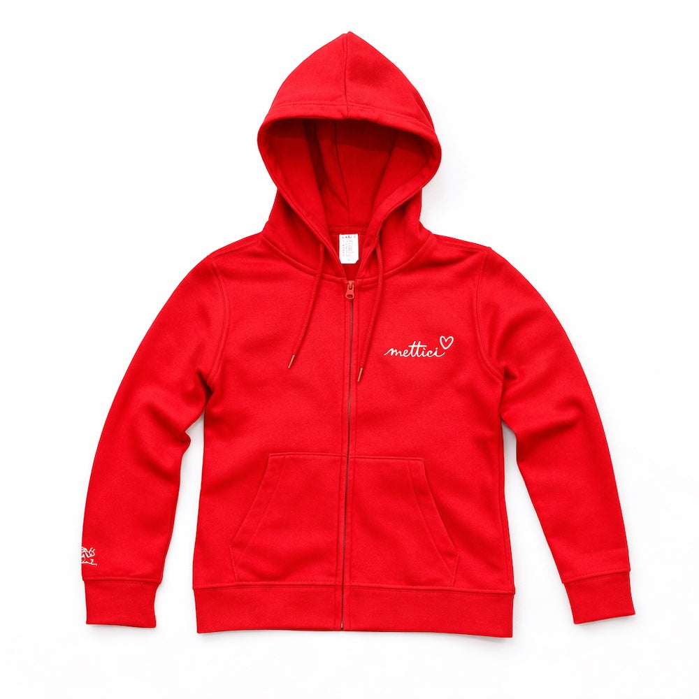 FELPA DONNA CAPPUCCIO e ZIP "mettici cuore"