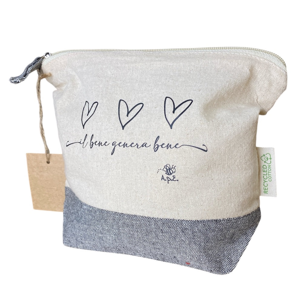 Beauty Case "Il Bene Genera Bene" in Cotone Riciclato