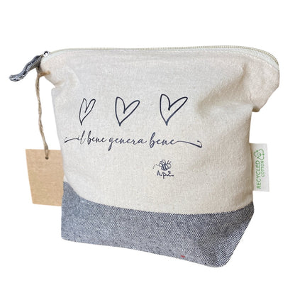 Beauty Case "Il Bene Genera Bene" in Cotone Riciclato