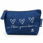 Pochette “Il Bene Genera Bene” – Tre cuori in denim riciclato