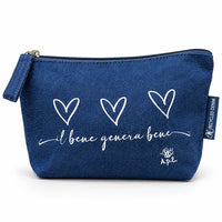 Pochette “Il Bene Genera Bene” – Tre cuori in denim riciclato